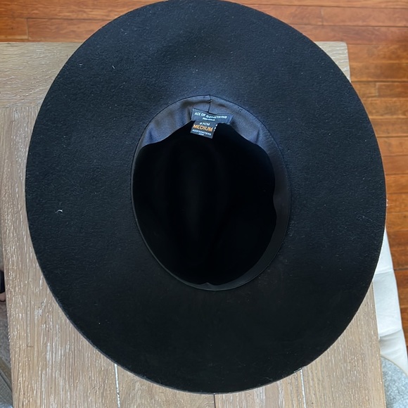 Ace of something Australia wide brim black 100% Australian wool fedora hat M - Picture 7 of 9
